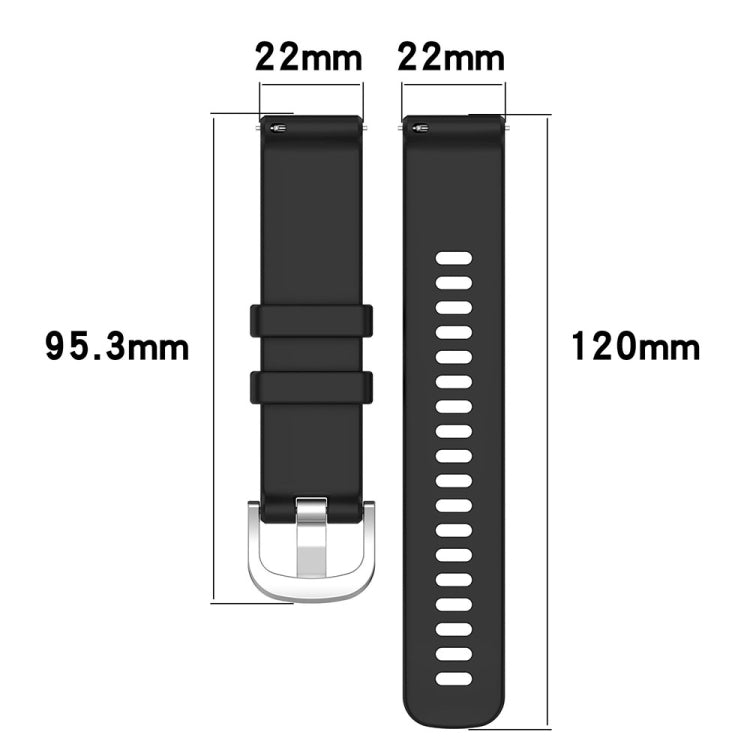 Red silicone watch band for Garmin Venu 3 with glossy silver buckle, showcasing its stylish design and comfortable fit.
